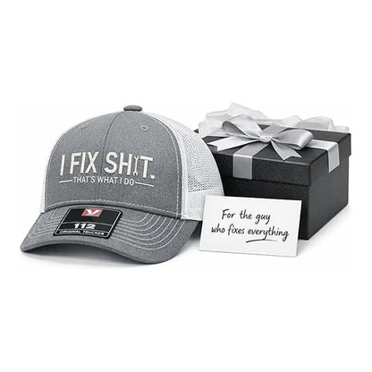 🔥2026 New Arrival ＆ Hot Sale🔥Mesh Back Trucker Cap with "I Fix Shit" Embroidery – Breathable Outdoor Sun Hat🧢☀️
